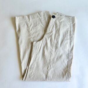 New Vince Ivory 70% Linen Wide Leg Pans Size 00